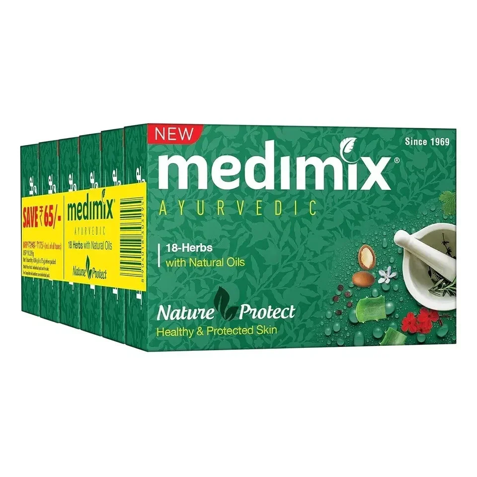 Medimix Ayurvedic Herbal Classic 18 Herbs Soap 75 gms Each pack of 6 - Image 2