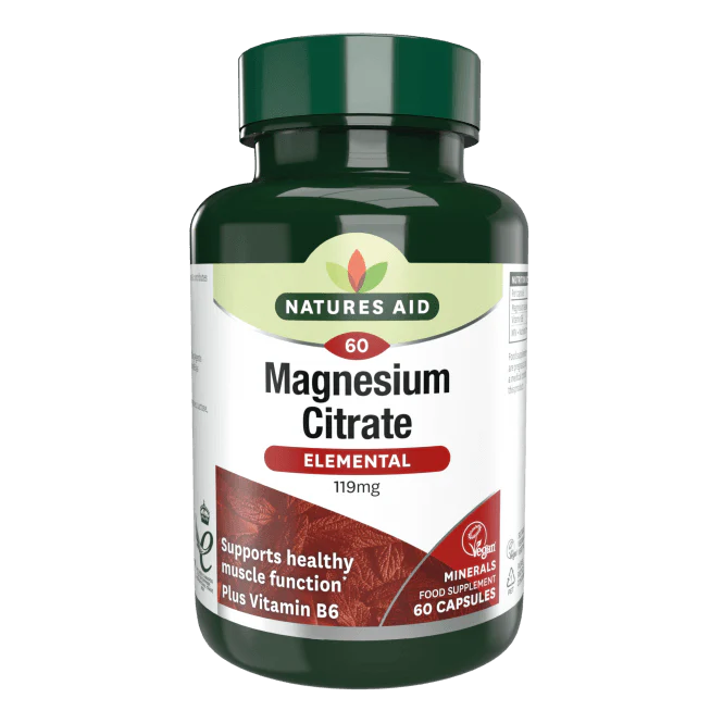 Natures Aid Magnesium Citrate Elemental 119mg 60 Capsules