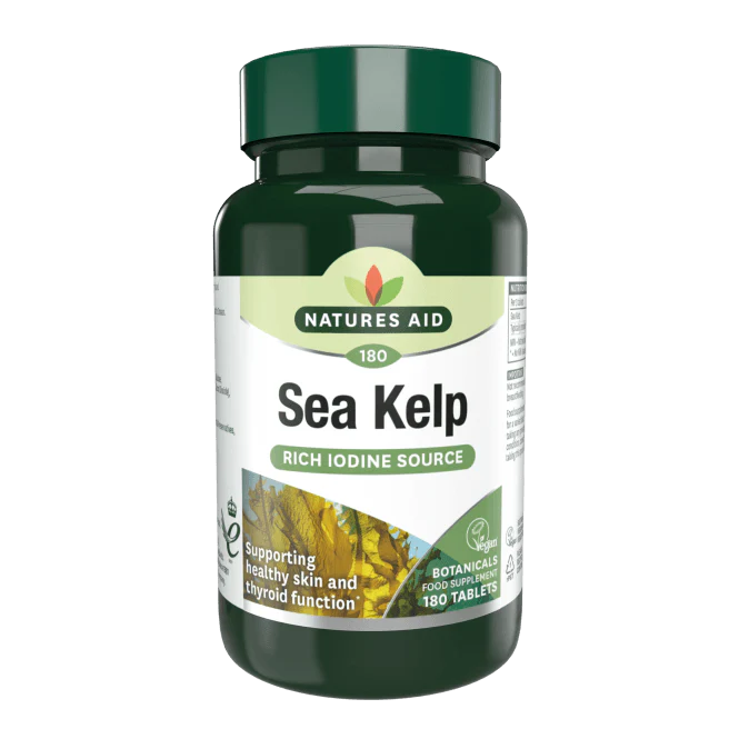 Natures Aid Sea Kelp Rich Iodine Source 180 Tablets