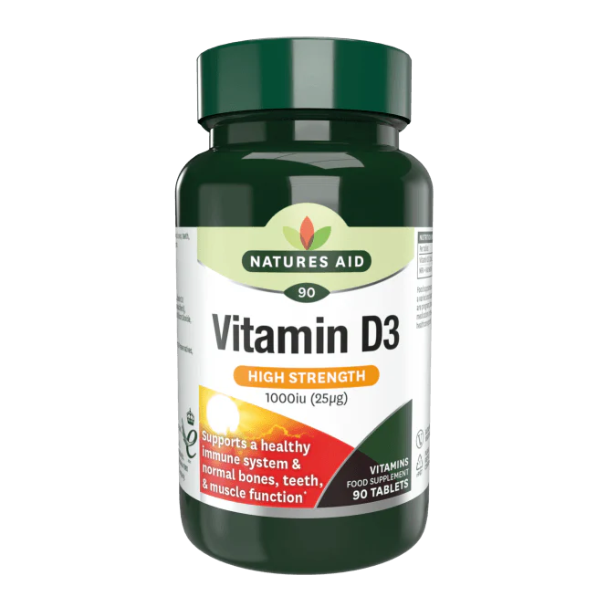Natures Aid Vitamin D3 High Strength 1000iu 120 Tablets