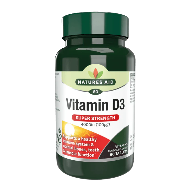Natures Aid Vitamin D3 Super Strength 4000iu 80 Tablets