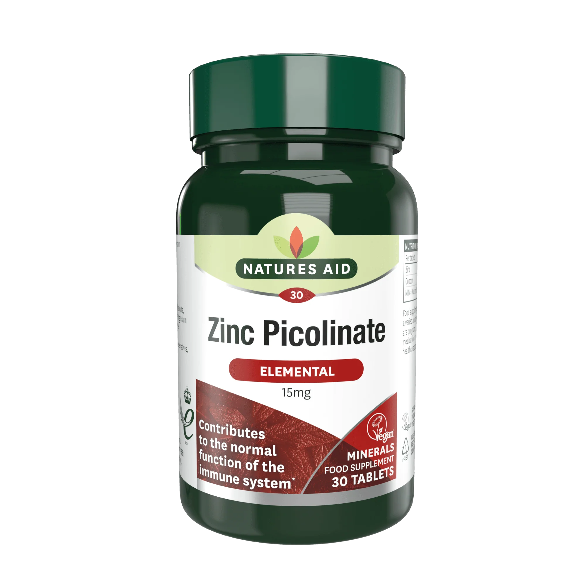 Natures Aid Zinc Picolinate Elemental 15mg