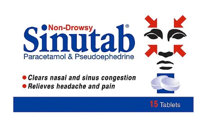 Sinutab Non-Drowsy - 15 Tablets